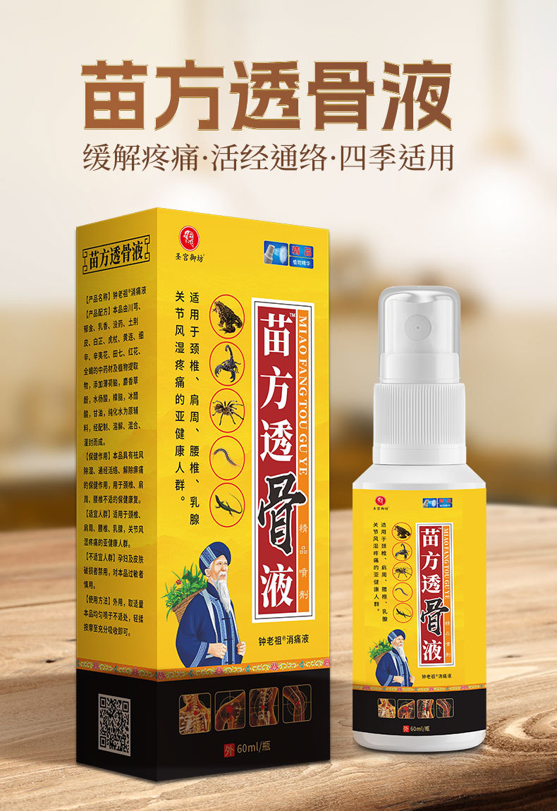 Miao Fang Tou Gu Ye Cooling Spray 60ml External Herbal Body Spray for Neck Shoulder Waist and Legs key features