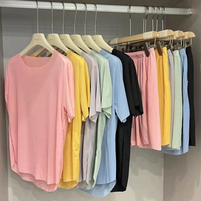 Комплект «Ледяная королева», однотонные повседневные женские пижамы большого размера с круглым вырезом, летние шорты из двух предметов, шорты, домашняя одежда