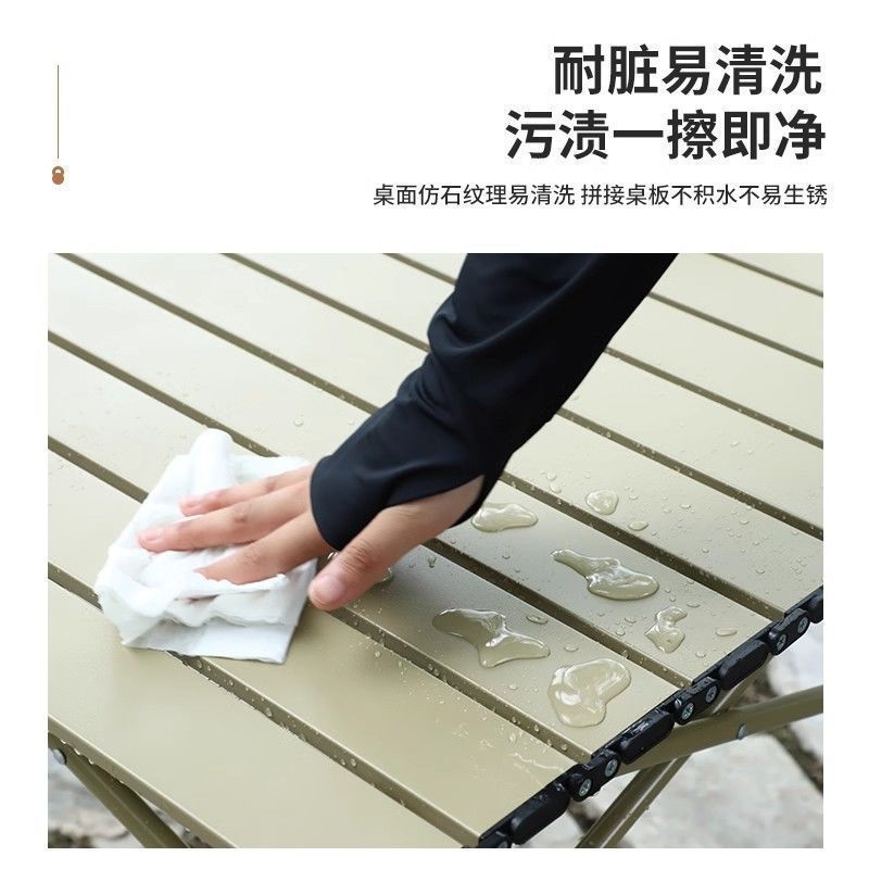 Se puede levantar mesa plegable al aire libre engrosada mesa de picnic de camping portátil puesto de mesa de rollo de huevo de barbacoa mesa y silla