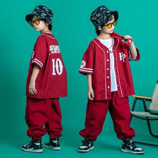 Hip-Hop Children's Fashion Clothing Summer Boys' Hip-Hop Suit Girls' hiphop Performance Clothing Children's Dance Clothing Children's Clothing