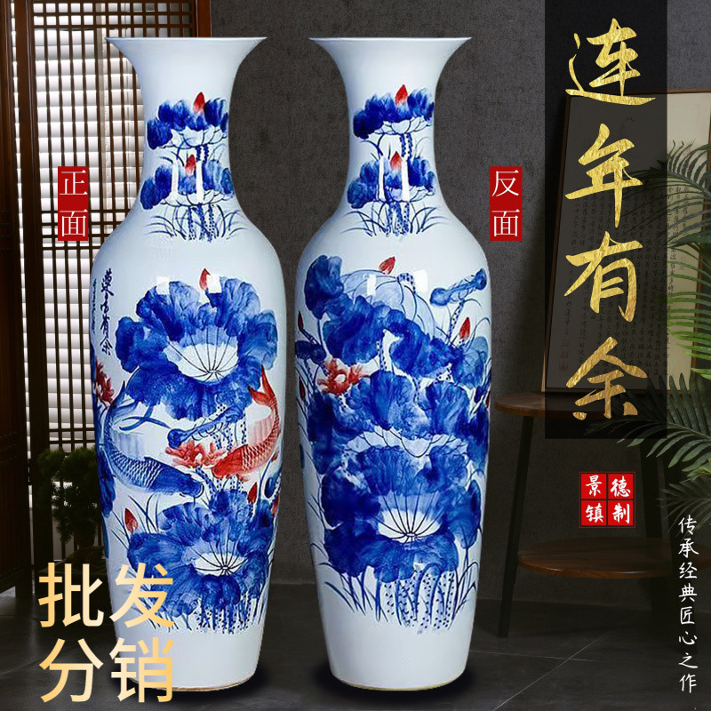 Blue and white big ceramic porcelain decorations for living room for…