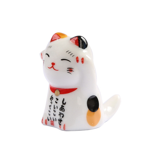 Lucky cat ceramic chopstick holder pen holder desktop decoration cute golden cat chopstick holder hotel household public chopstick holder
