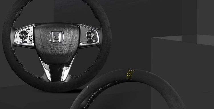 Unisex fur suede steering wheel cover, suitable for all seasons, sweat-absorbent, non-slip, breathable, warm, and stylish