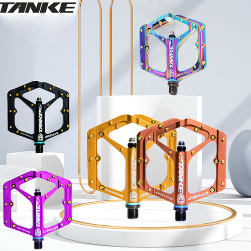 TANKE Carbon Bike Pedal CNC Colorful Aluminum Pedal Bearing MTB Off-Road Bike Accessory