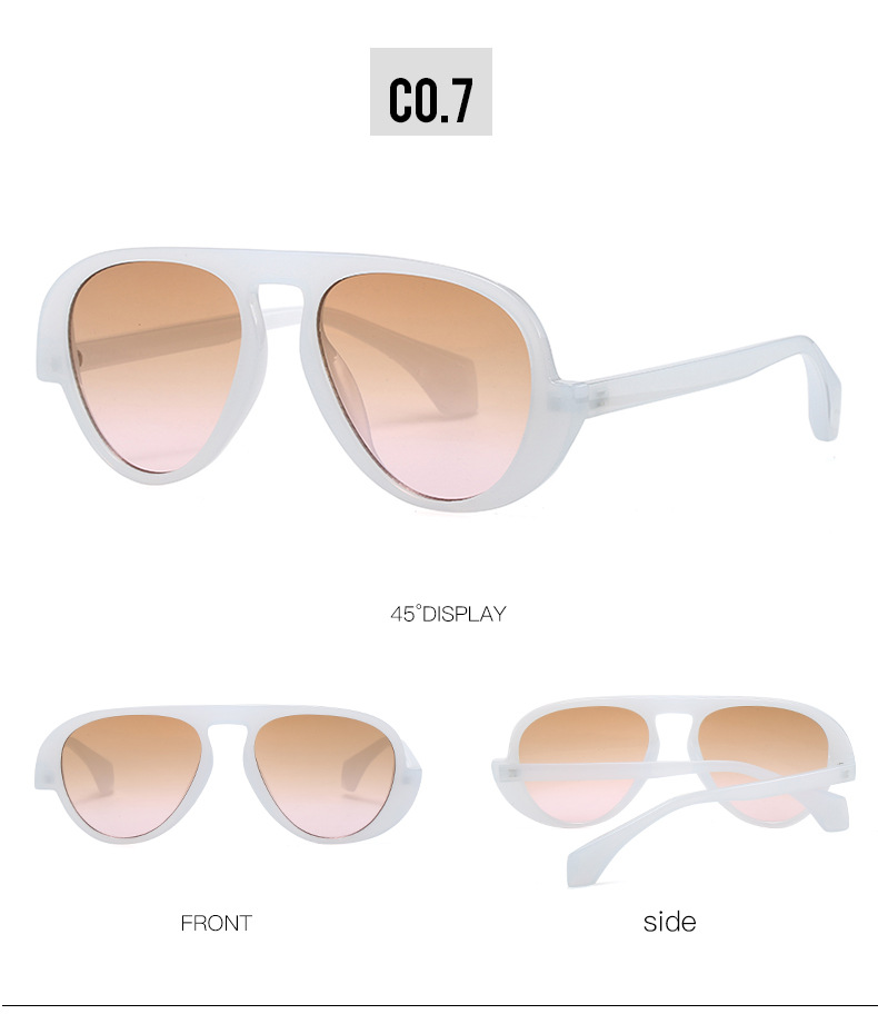 Black Color IG Style Gradient Color Leopard Ac UV400 Protection Toad Glasses Full Frame Women's Sunglasses