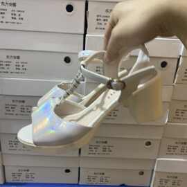 38码粗跟凉鞋女时尚新款法式高跟鞋夏季温柔甜美百搭包头凉鞋