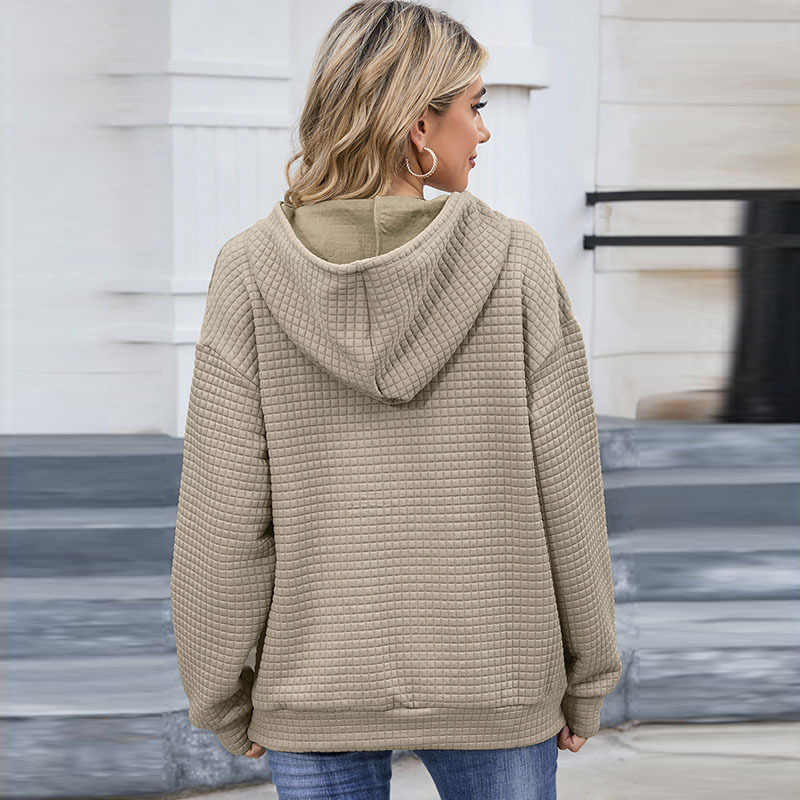 Shi Ying Autumn New Solid Color Hooded Sweater for