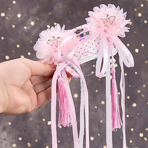 Childrenkids Girls Chinese Hanfu Princess fairy Headdress chinese folk dance hair accessories tassel hair Chinese wind princess dress baby girl hairpin tang suit 