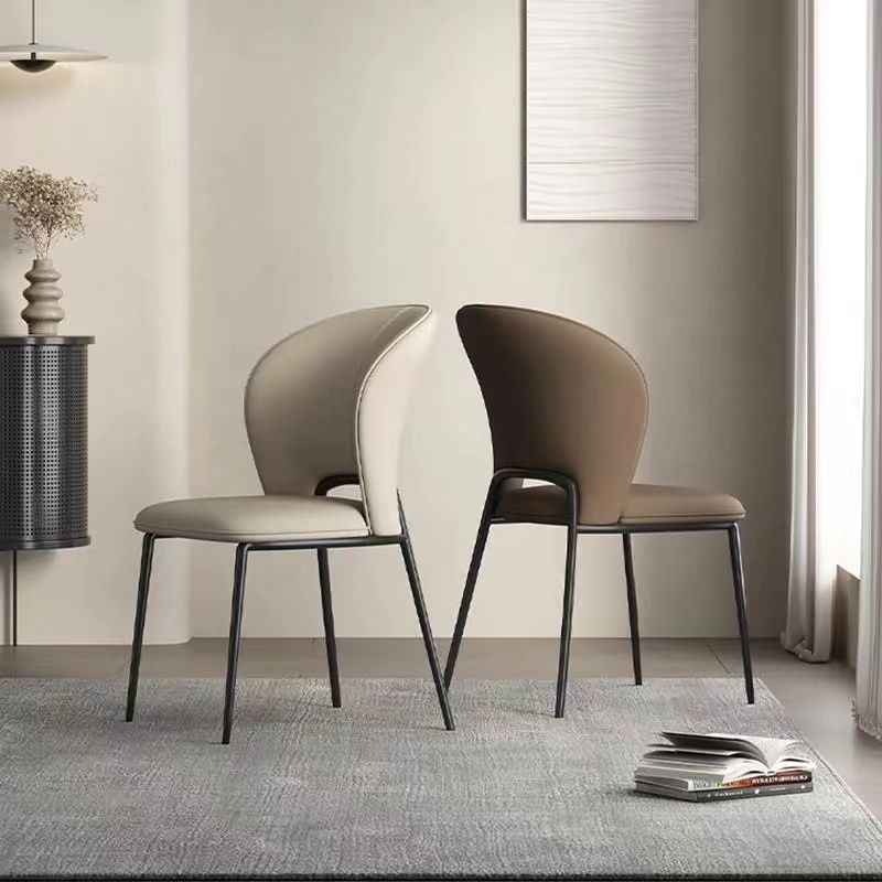 Italian Chair Dining Table Chair Nordic Light Luxury Simple Modern Leather Back Chair Designer High-End Home Restaurant Chair