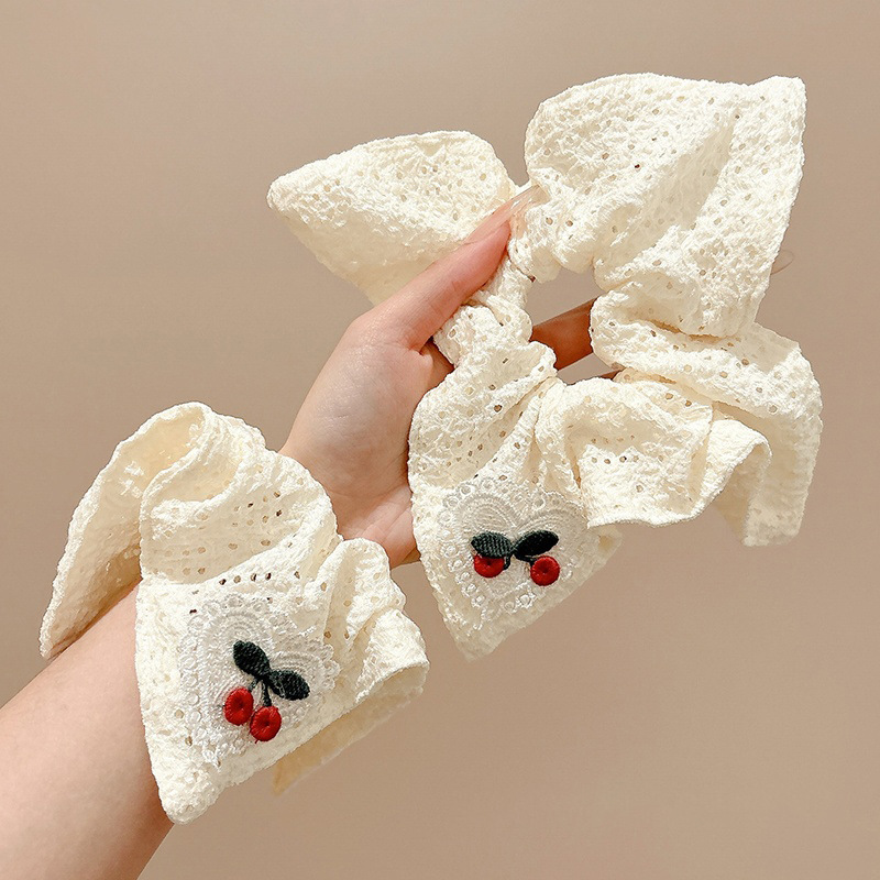 Lace Cherry toallas anillo de cabello de intestino 2025 nuevo estilo de alto nivel de cabello de cabello cuerdas de cabello adornamiento de cabello de niña dulce