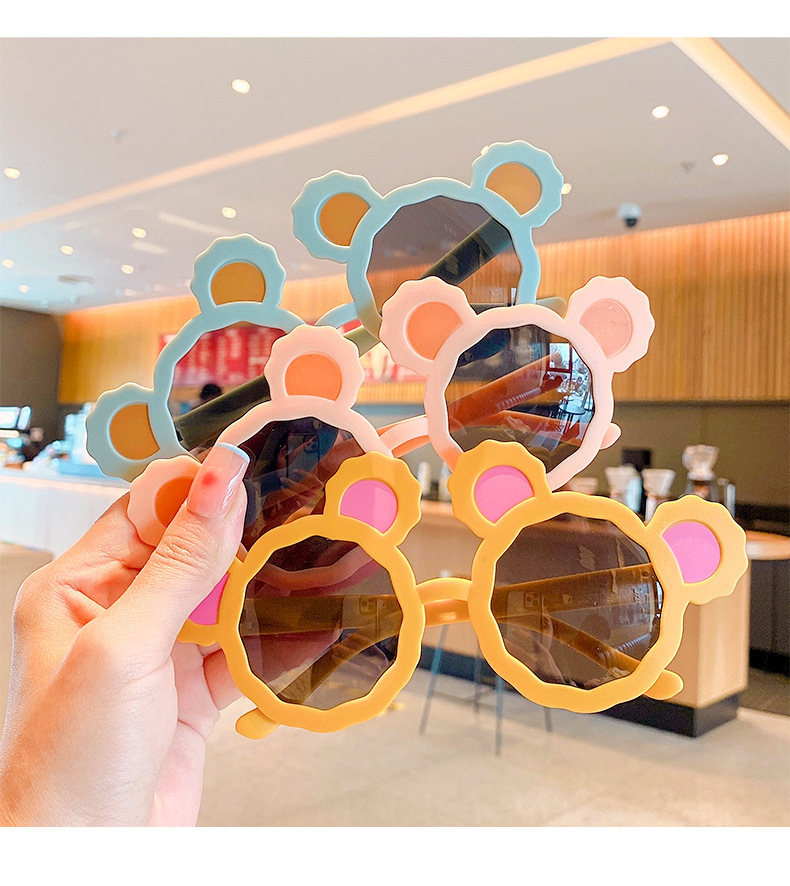 Cartoon Style Solid Color Pc Special-shaped Mirror Clips Kids Sunglasses display picture 3