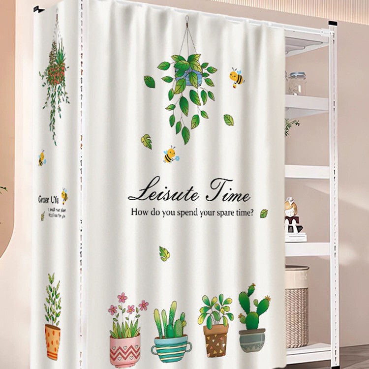 Shelf Cover Curtain Storage Rack Storage Cabinet Clutter Concealing Cloth Curtain Stainless Steel No-Drill Iron Shelf Dust Cover