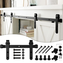 美式迷你谷仓门吊轨跨境专供电视衣橱柜移门滑轨五金配件全套导轨