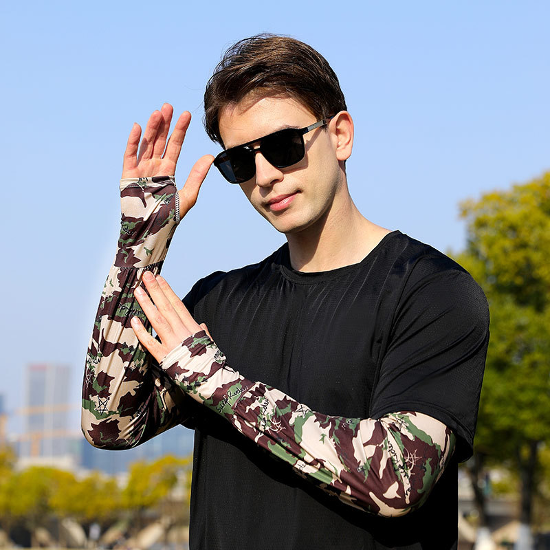 冰袖男夏季防曬開車袖套戶外騎行透氣薄款冰絲套袖護袖2024新款