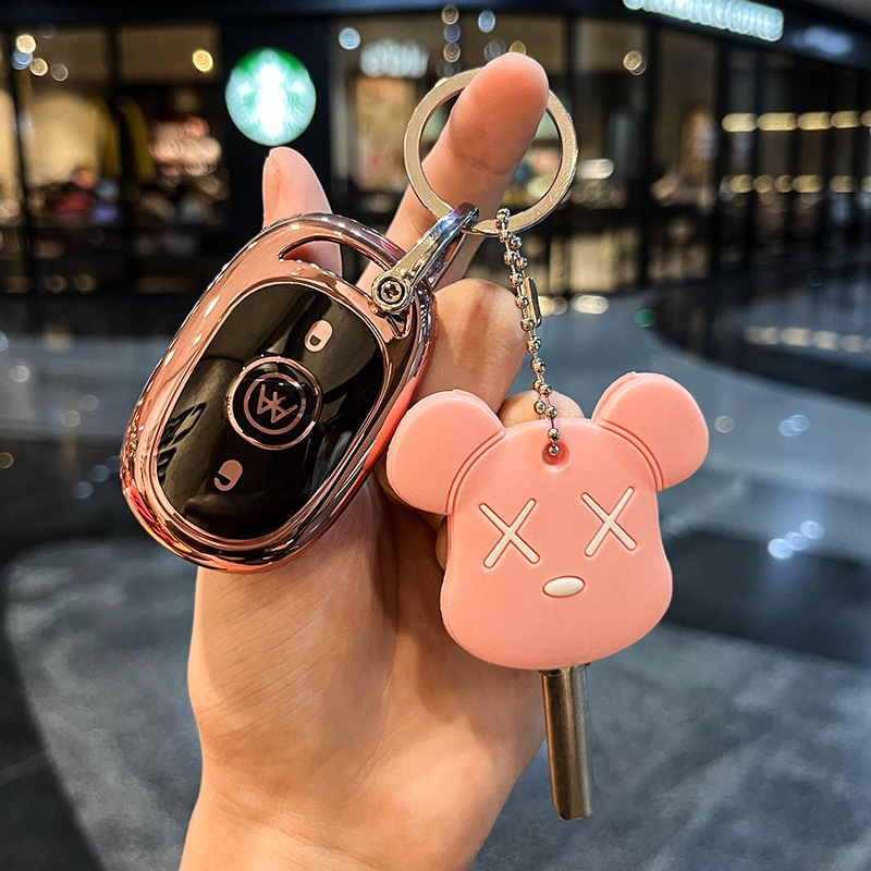 전기 자동차 D [로즈 파우더] + 핑크 하우스 키 세트