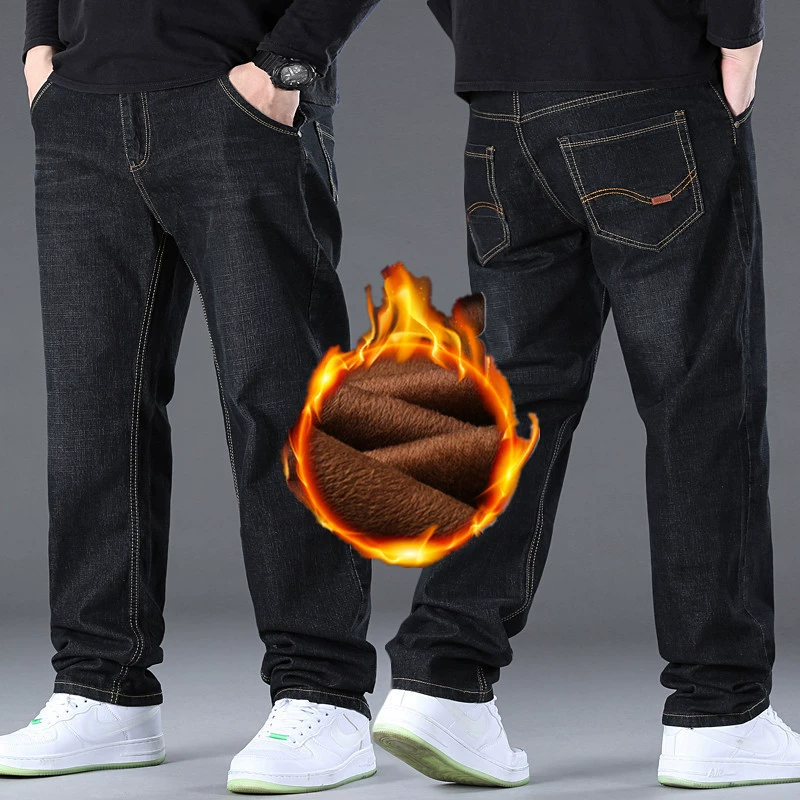 AliExpress внешняя торговля взрывные толстые парни большого размера зимой толстые толстые толстые толстые толстые толстые толстые зимние толстые мужские эластичные повседневные теплые джинсы