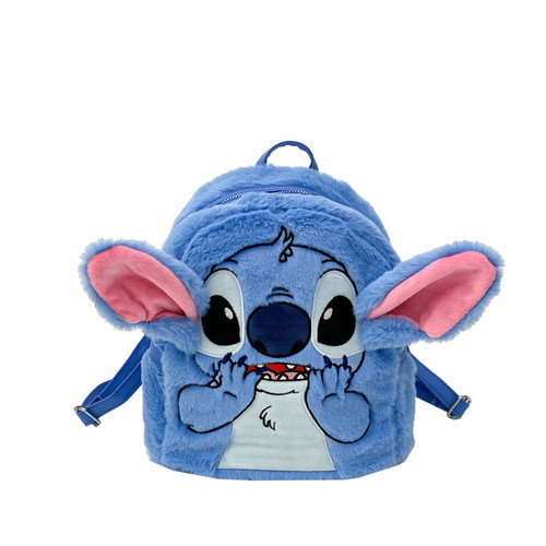 Spoof Plush Stitch Backpack  New Cartoon Girl Travel Bag Personalized Furry Cute School Bag