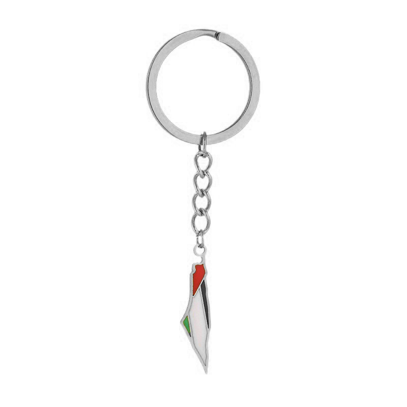 Fangtuo nuevo mapa de Israel colgante bandera colgante Palestina collar triángulo joyería acero inoxidable