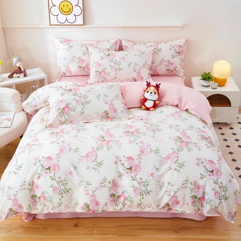 Cubierta de edredón de estilo pastoral impresa de algodón puro de una sola pieza de algodón 150x200x230 Cubierta de edredón doble 180 individual 1,5 m