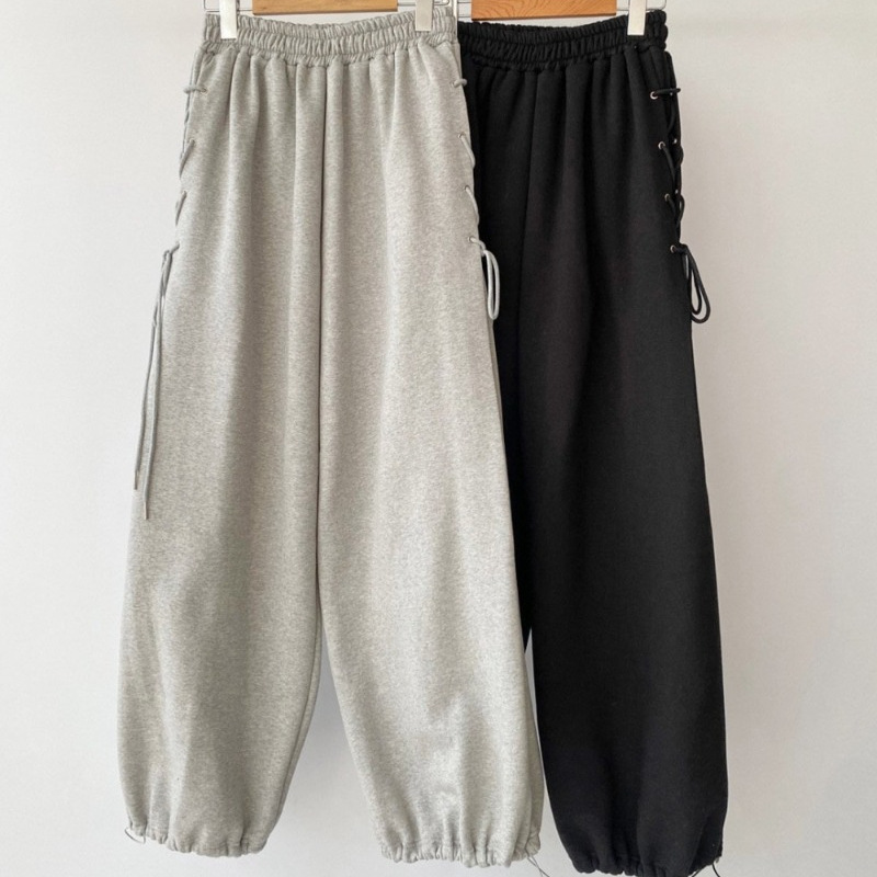 Y2K pantalones de malla laterales pantalones de correa pantalones de calle mujeres tendencias de ropa de moda coreana clásica Harajuku image 3