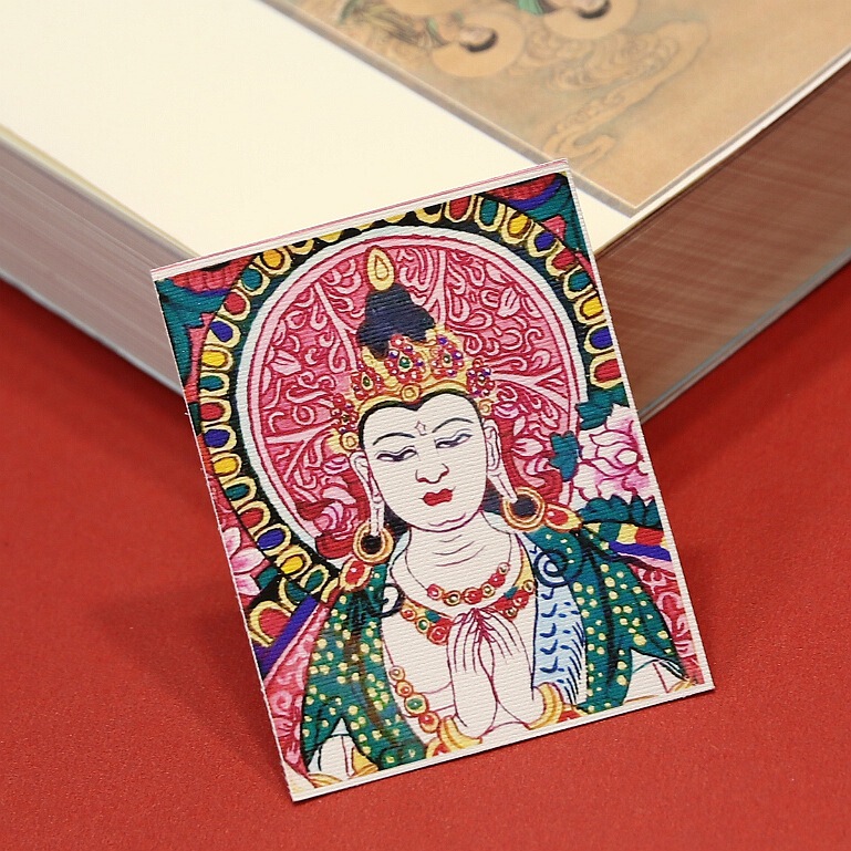 手描きの金描きチベット生の8つの守護者ザキラムタンカ卸売絵画コアボックス特別なキャンバス|undefined