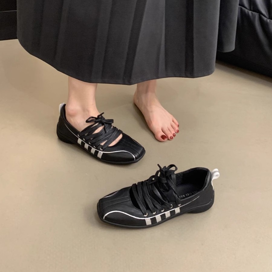 Diseñador coreano casual plata Mary Jane zapatos de mujer 25 nuevos zapatos deportivos de ballet de cuero suave de primavera mujeres