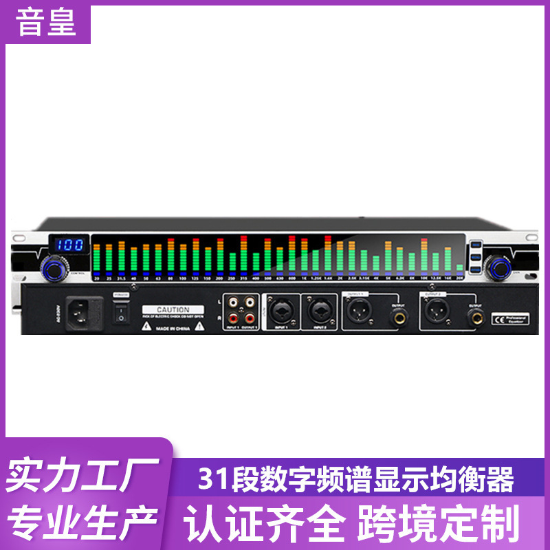 Professional 31-segment equalizer home conference performance Bar High School bass EQ tuner noise reduction Digital Equalizer