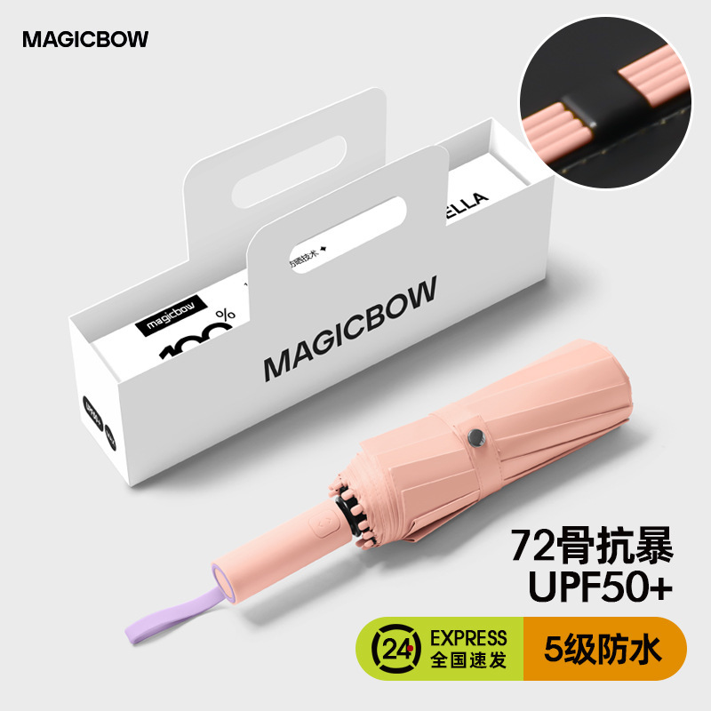 Customized Gift Box suit 72-Bone Full-Automatic Umbrella Women's Sunny and Rainy Dual-Use Large Folding Umbrella Sunscreen Umbrella for Men