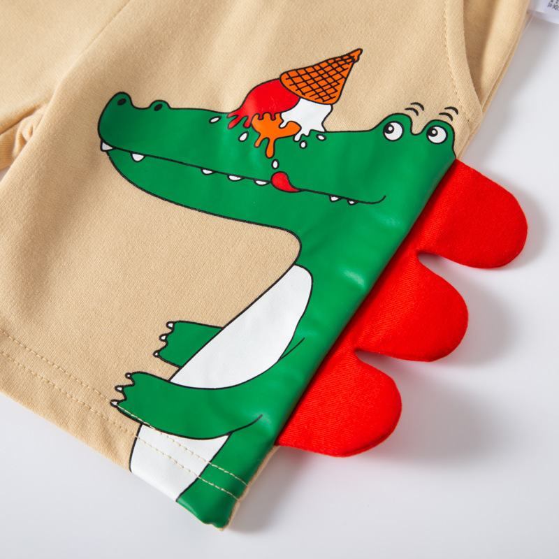 2024 Nuevo estilo coreano ropa para niños verano dinosaurio tridimensional pantalones para niños bebé quinto Pantalones cortos para niños entrega de moda image 4