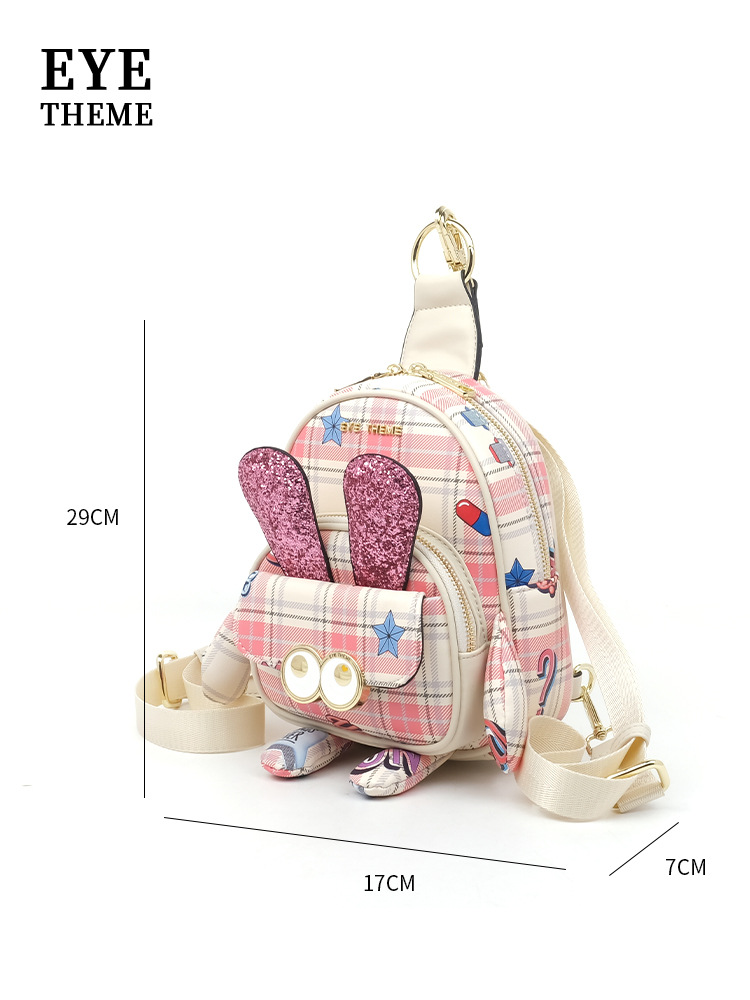 Mujer multipropósito diseño rosa mochila mini encantadora impresión bolsa de pecho cambiante 2688 #