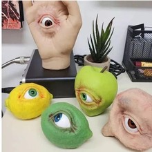 跨境新款创意树脂工艺水果眼睛摆件恶搞派对场景装饰家居桌面摆件