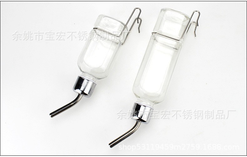 宠物悬挂式饮水器 狗狗 兔子 仓鼠喝水器用不锈钢管 内置钢珠防漏