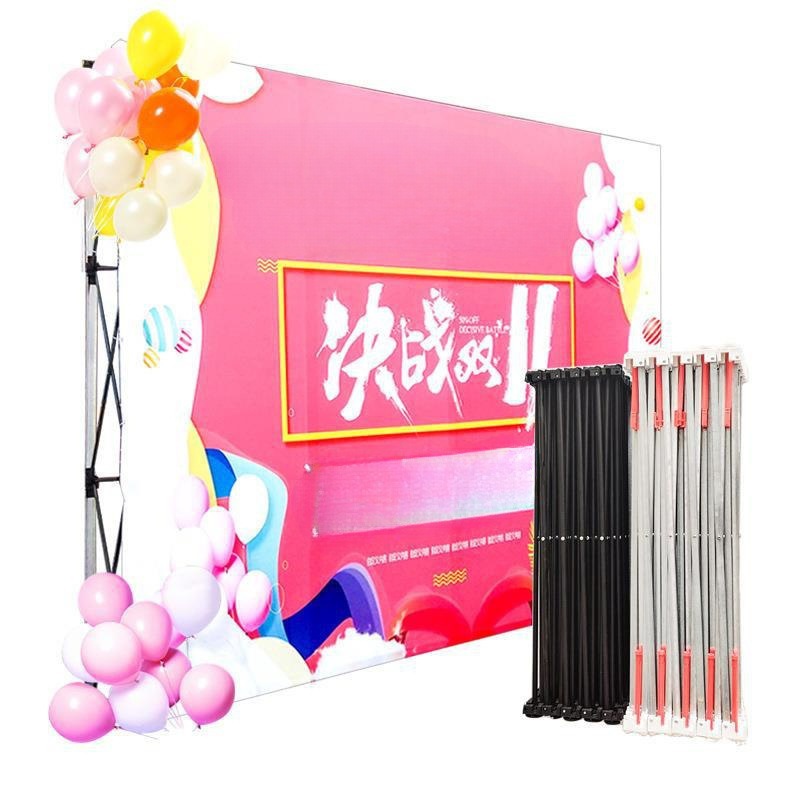 广告展架展板背景墙墙板铝合金架喷绘签到婚庆拉网展示架折叠直销