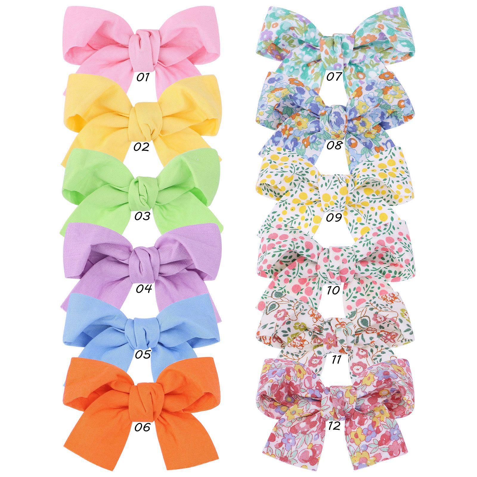 Fashion New Bow Hairpin Floral Fabric Cute Baby Solid Color Hair Accessories display picture 1