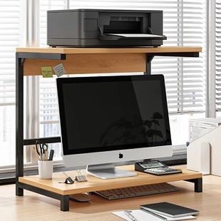 Computer Monitor Stand with Light, Computer Desk Shelf, Office Desk Desktop Storage, Printer Rack