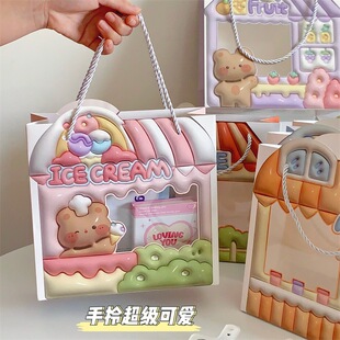 Children's Day three-dimensional cartoon bear rabbit gift bag gift bag birthday gift cute creative wholesale handbag