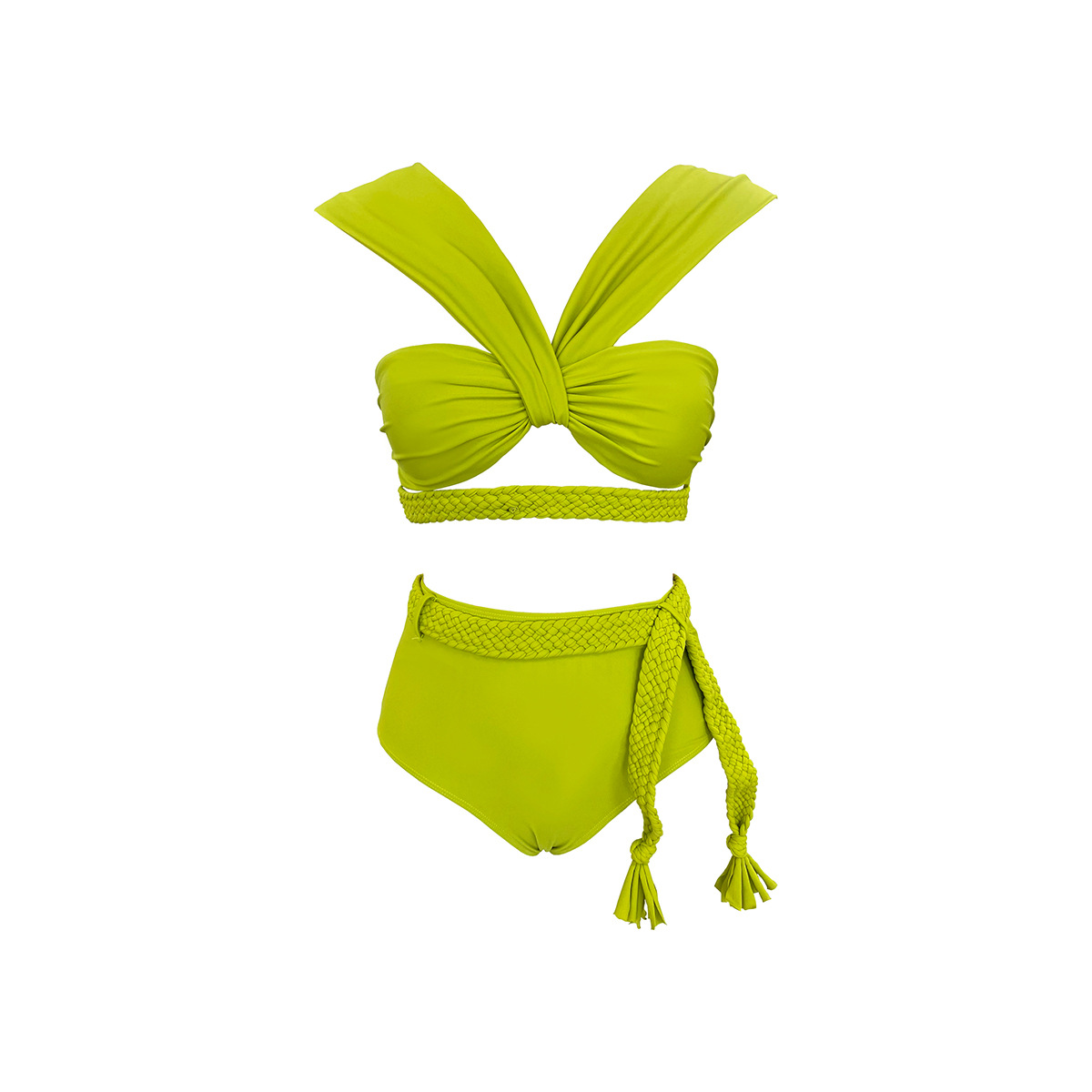 Women's Solid Color 2 Pieces Set Bikinis Swimwear display picture 1
