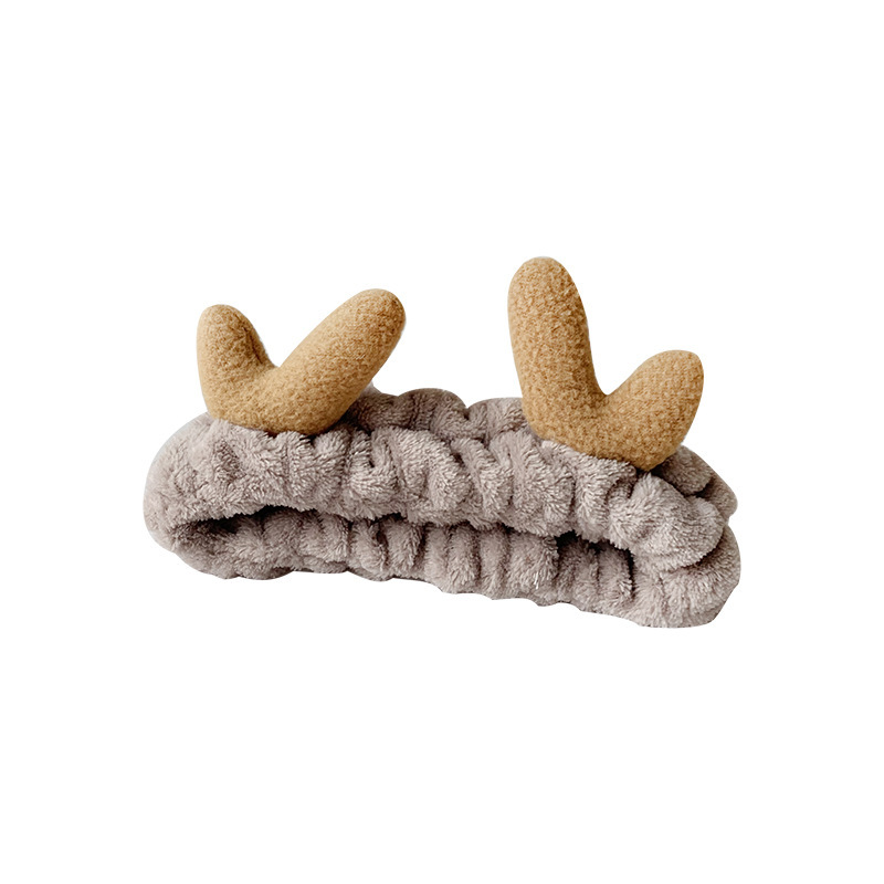 [Venta al por mayor de fábrica] 2022 de dibujos animados de algodón de estilo coreano Internet celebridad mujer franela lavado de cara maquillaje diadema