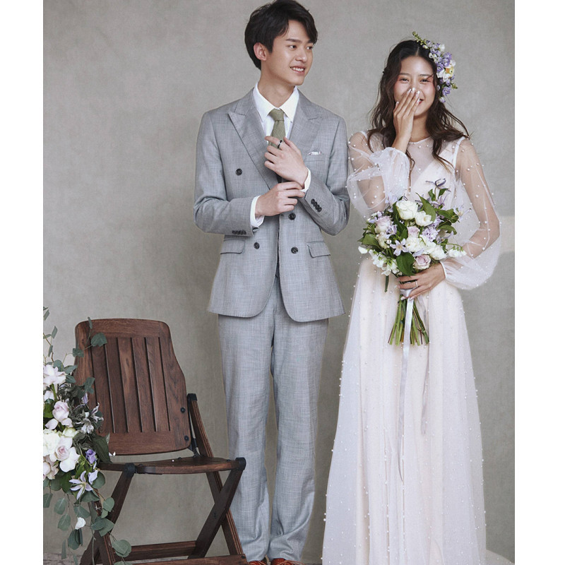 Vestido de boda ligero francés super insensible sencillo estilo coreano 2024 nuevo vestido pequeño