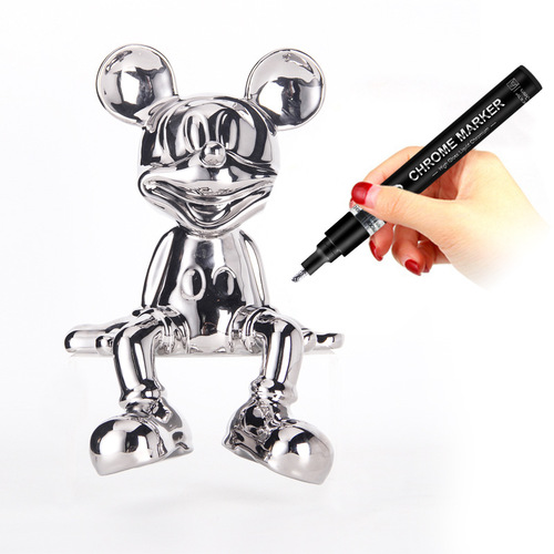 Gold pen reflective paint metal pen chrome silver marker pen DIY liquid signature model high-gloss electroplating pen