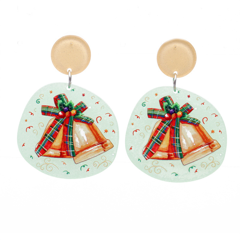 Navidad joyería europea y americana transfronteriza Santa Claus campana pendientes mujer ins estilo de vacaciones pendientes