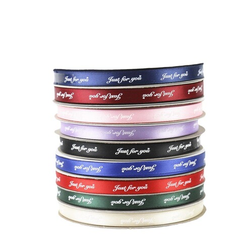 Ribbon 1cm flower packaging Goddess Day bouquet material diy gift gift decoration hot stamping threaded ribbon wholesale