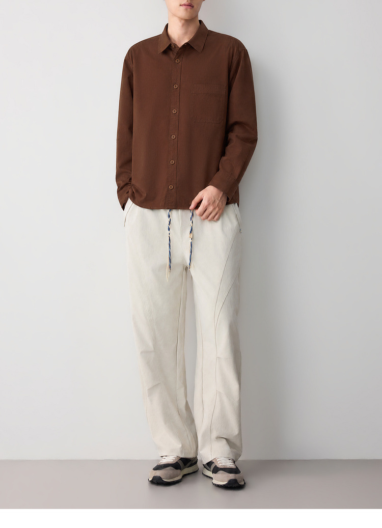 Áo sơ mi nam dài tay cotton trơn màu phong cách công sở — đen chi tiết 38