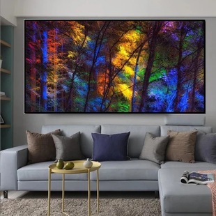 High Definition Single Color Forest Trees Abstract Landscape Art Hotel Shop Home Bedroom Spray Painting Hanging Painting