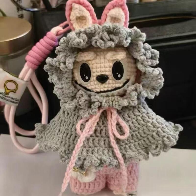 ラブブ人形ペンダントウール手編み diy 材料パッケージかぎ針編みギフトラブブ人形ベビー服フック|undefined