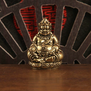 新款黄铜复古黄财神摆件家居供奉财神爷铜摆件中式复古铜财神