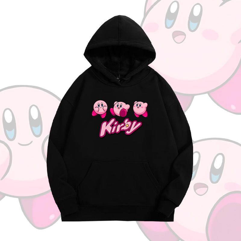 星之卡比动漫周边连帽套头卫衣男秋季青少年潮牌宽松落肩长袖上衣