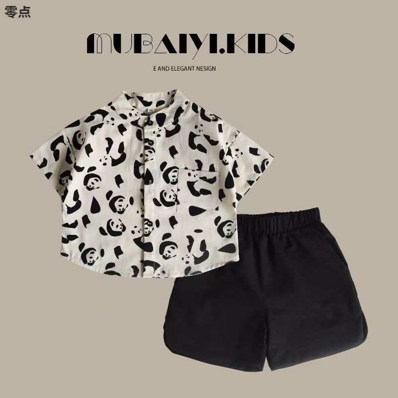 男の子サマースーツ 2025 新しいハンサム子供服夏半袖ファッショナブルな男の子の赤ちゃんの夏のファッショナブルな服|undefined