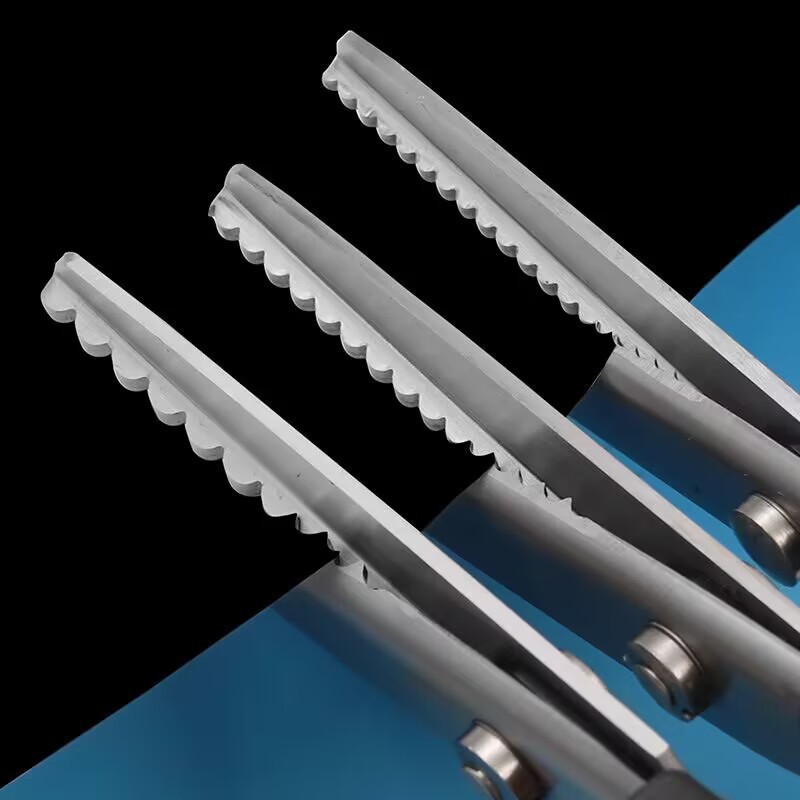 Tijeras de encaje de tela, tijeras de muestra de tela, sierra de diente de flor ondulada, tijeras de diente de perro, tijeras de encaje de tela, tijeras de patrón