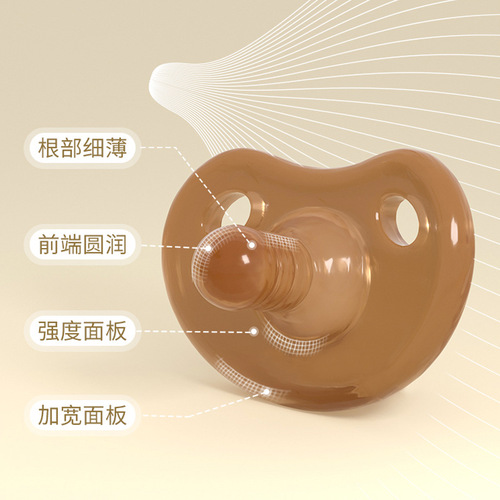 Newborn baby uses pacifier day and night, super soft imitation breast milk baby silicone round flat head weaning and sleeping type play mouth